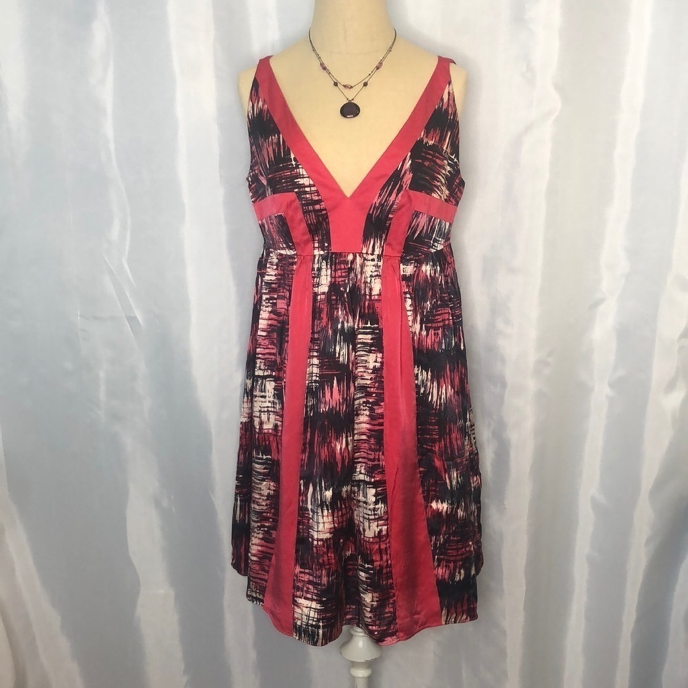 LAUNDRY By Design Sleeveless 100% Silk Abstract Print Dress Size 4